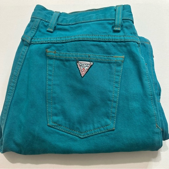 Guess Denim - Guess by George Marciano Vintage 80’s Turquoise Teal Denim Jeans Size 32